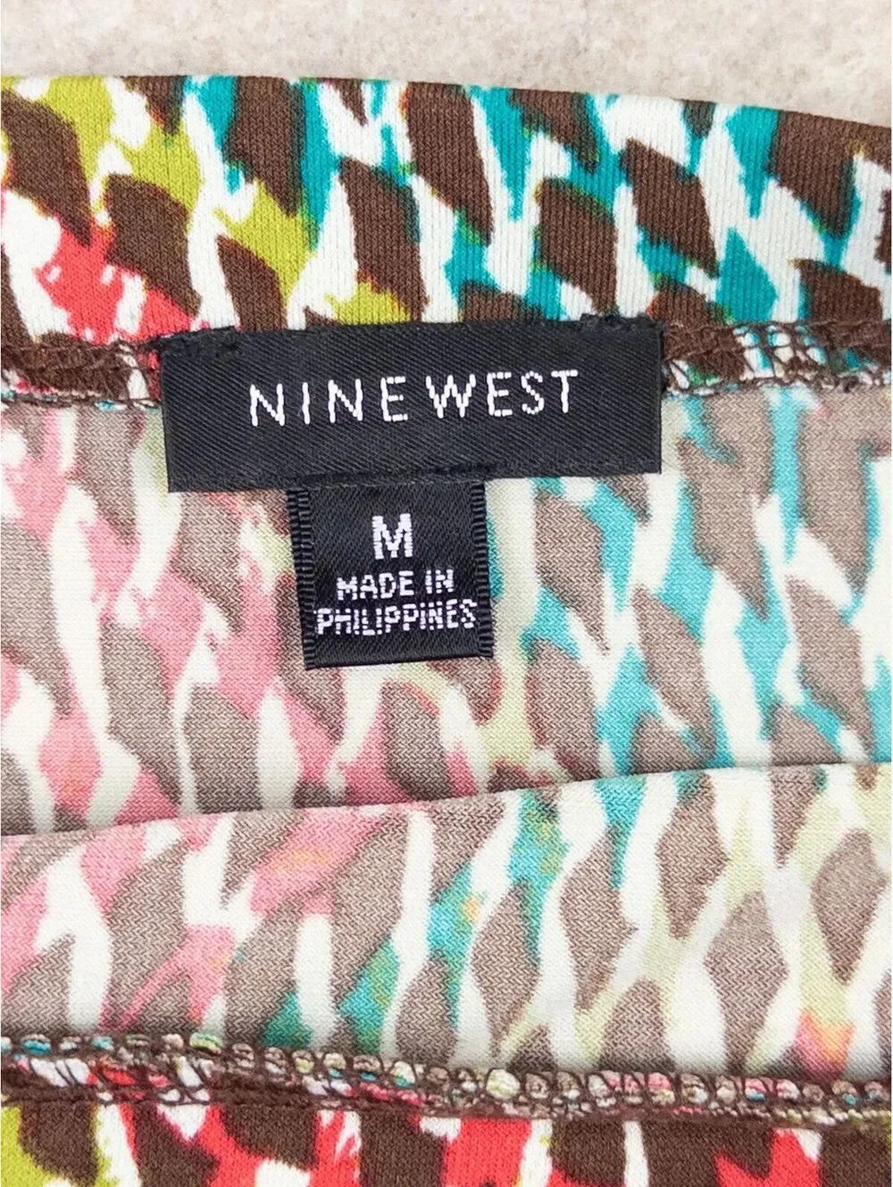 Nine West Women's Medium Multicolor Patterned Ruffle Skirt